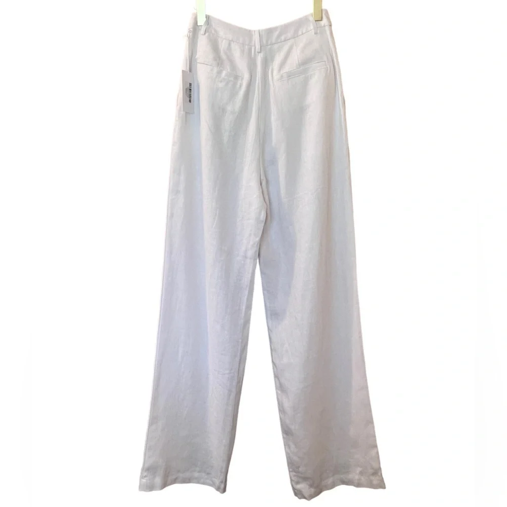 Reformation Pants Vesta White Linen Wide Leg Trousers Sz 0‎